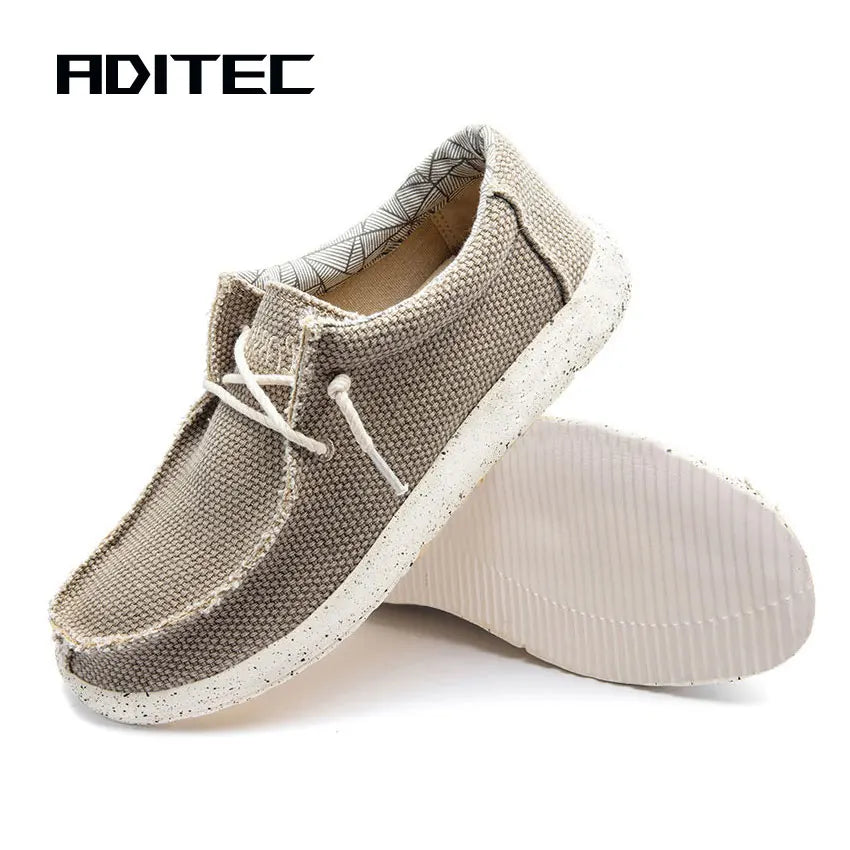 Men's Canvas Slip-On Loafers - Lightweight Walking Shoes