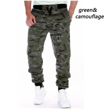 Men's Camouflage Cargo Joggers - Loose Fit Harem Pants with Pockets