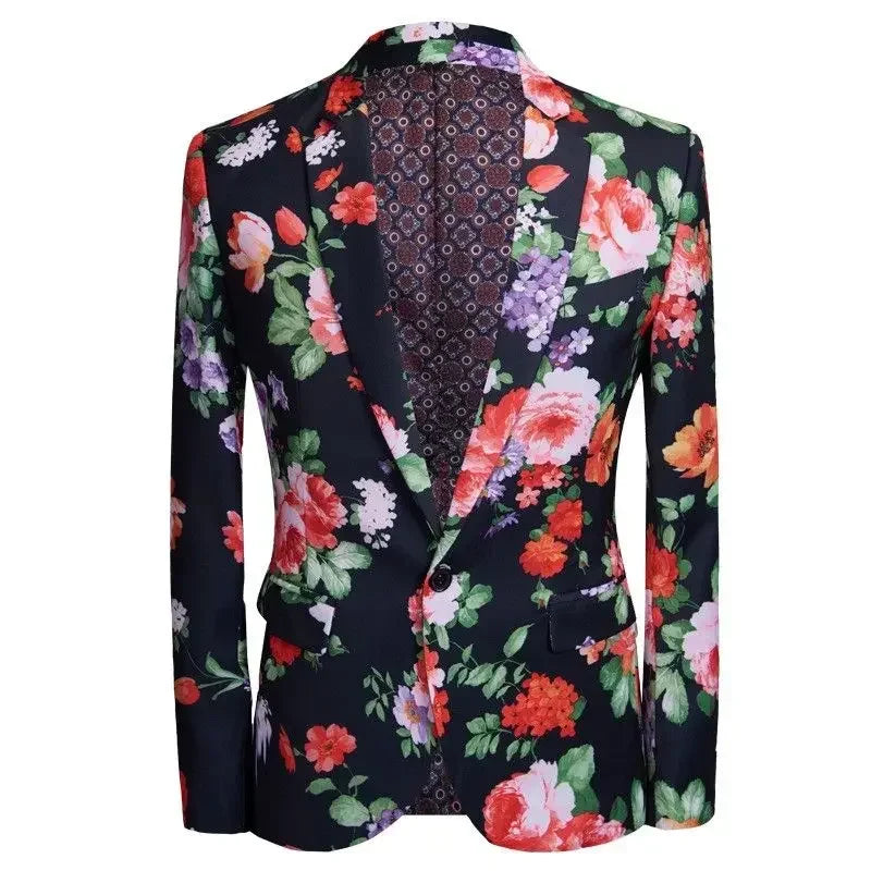 Party Short Stamp Men's Jackets Printed Cropped Coat Elegant Fashionable Simple Breasted