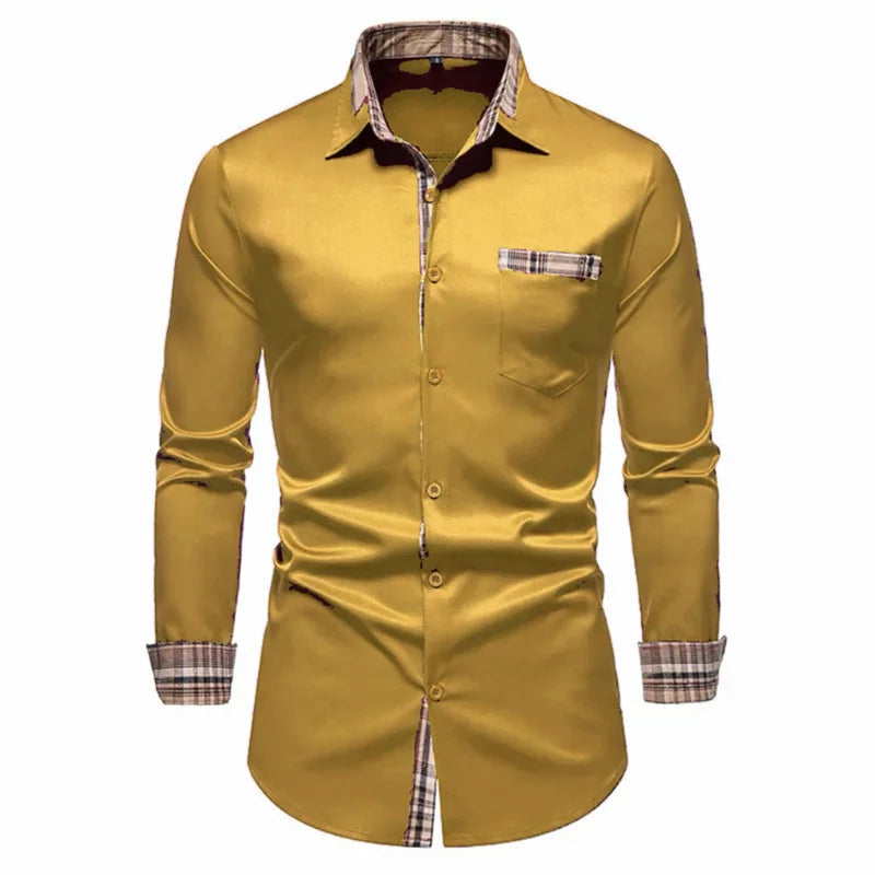 Men's Shirts Formal Shirts Slim Fit Long Sleeve Button Business Office Formal Shirts Pocket Men's Tops New Multicolor XS-6XL