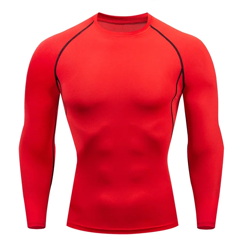 Men's Performance Compression Shirt - Long Sleeve Quick-Dry Athletic Top