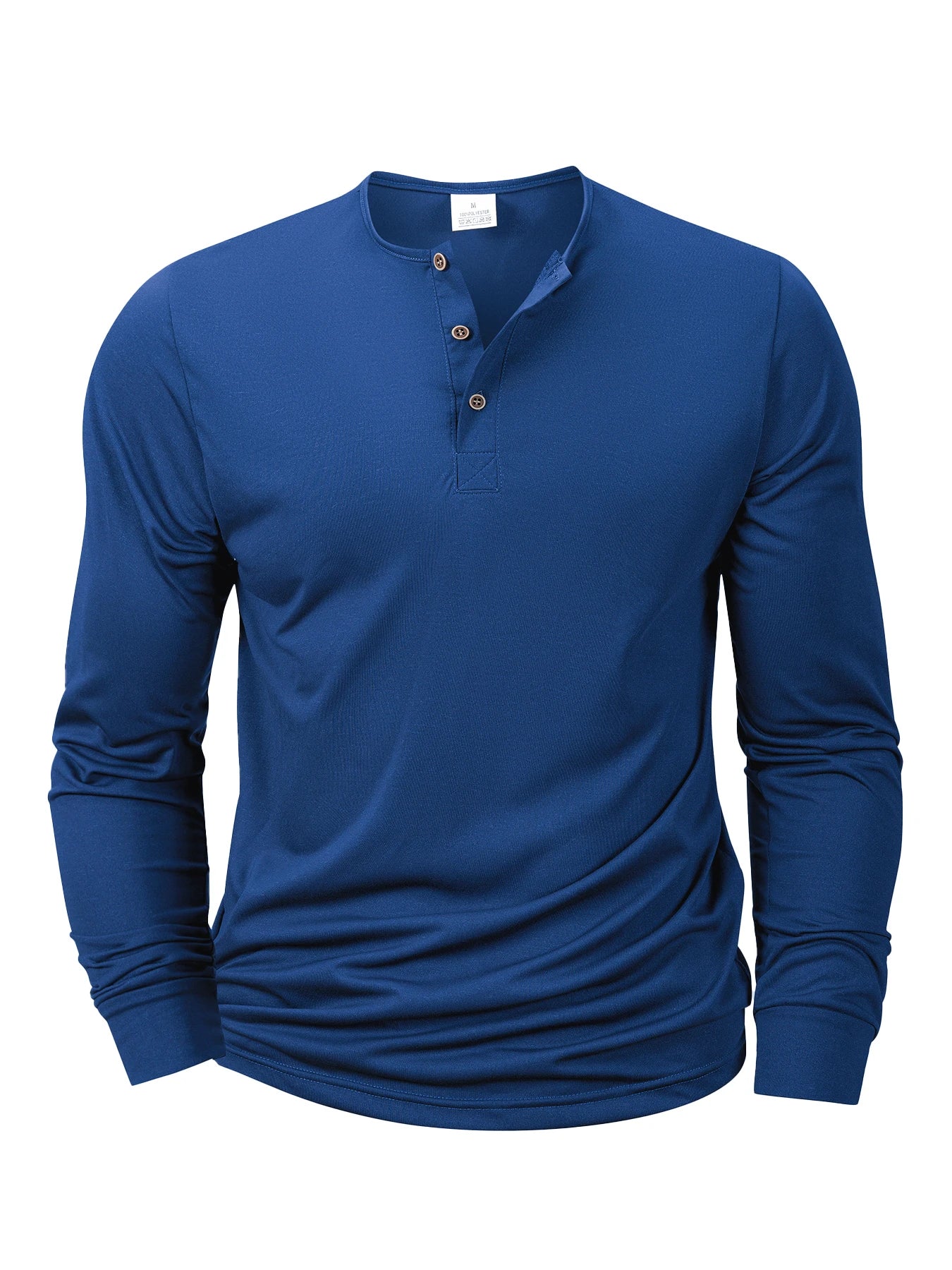 Men's Long Sleeve Henley Neck T-Shirt Slim Fit Cozy Top