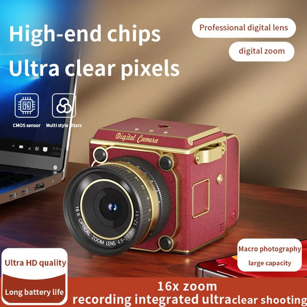 High Definition Retro Portable CCD Camera Analog Dual Lens Reflex Digital Camera Atmospheric Display Film