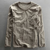Long Sleeve T-Shirt for Men Casual Basic Cotton Solid Color O-Neck Pullover Tops