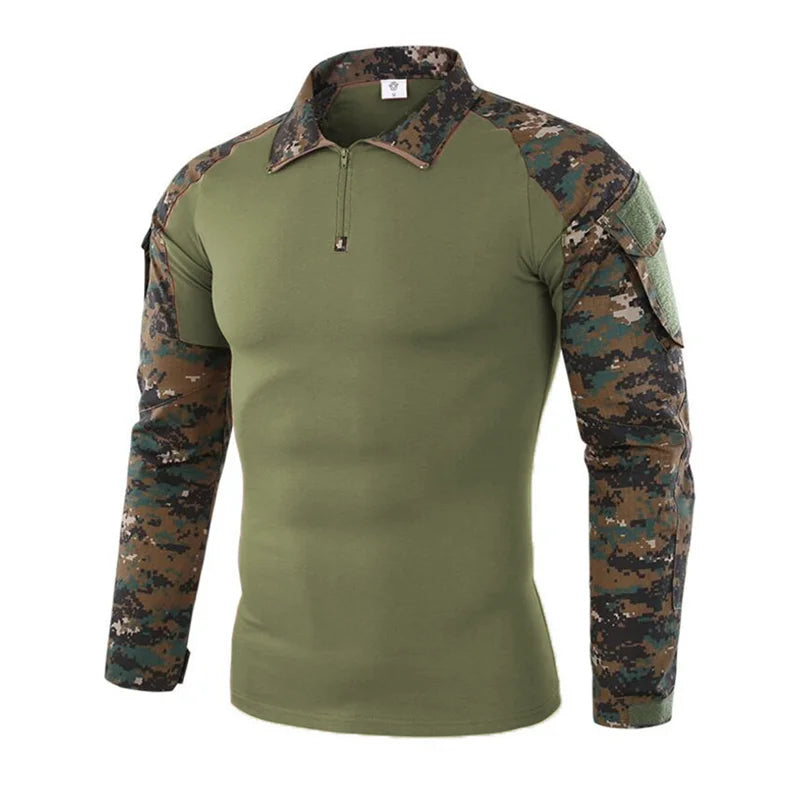 ESDYCN Rapid Assault Long Sleeve Tactical Shirt - Multicam Camouflage Combat-Proven Military Uniform