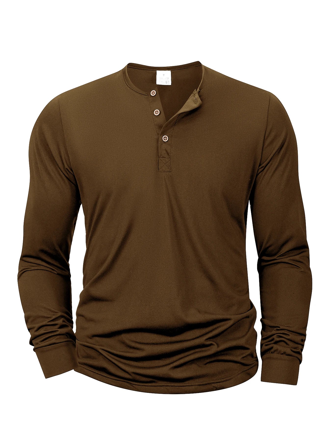 Men's Long Sleeve Henley Neck T-Shirt Slim Fit Cozy Top