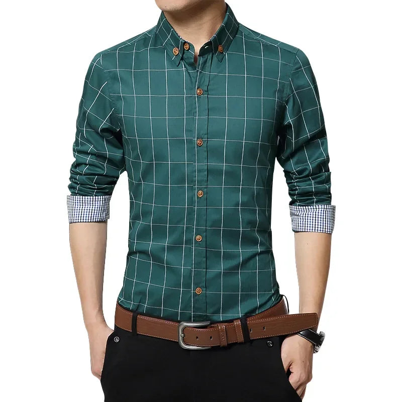 Men's Floral Dress Shirt - Slim Fit Long Sleeve