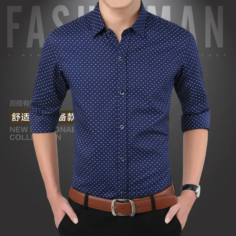 Men's Floral Dress Shirt - Slim Fit Long Sleeve