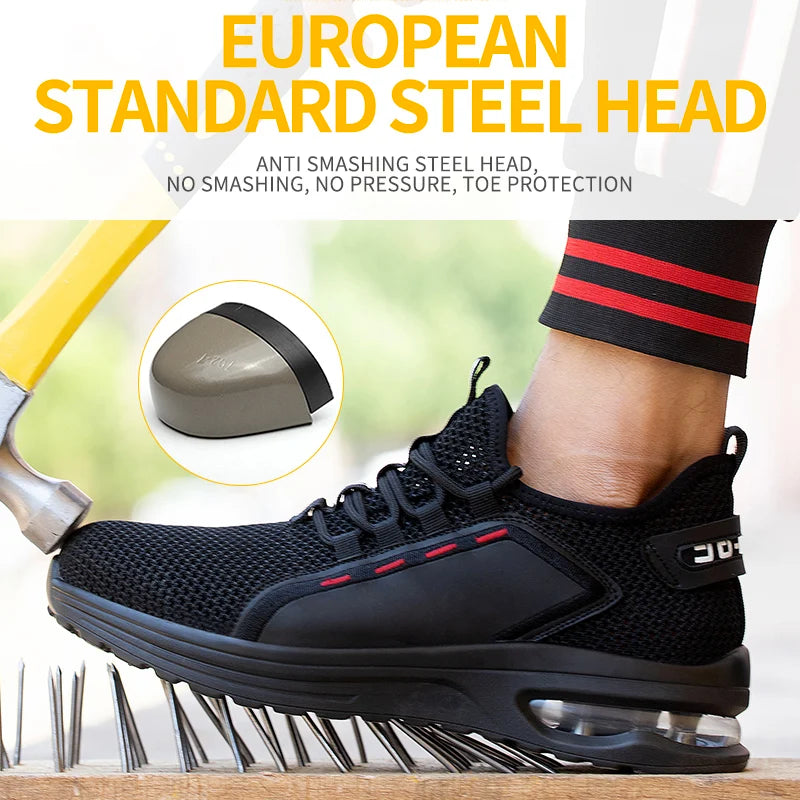 Professional Steel Toe Safety Shoes - Puncture-Proof Work Footwear