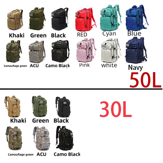 Thuram Tactical Waterproof Backpack - 30L/50L Outdoor Hiking & Camping Rucksack