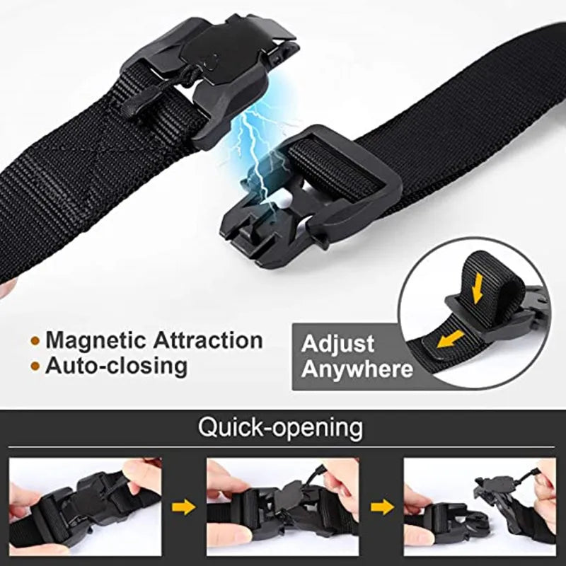 Premium Tactical Belt with Quick-Release Magnetic Buckle - Unisex Nylon Sports Belt