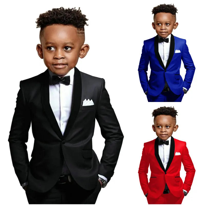 Boys Suit 2-16 Years Old Jacket Pants 2 Piece Set Wedding Tuxedos Kids Formal Party Clothes Customized