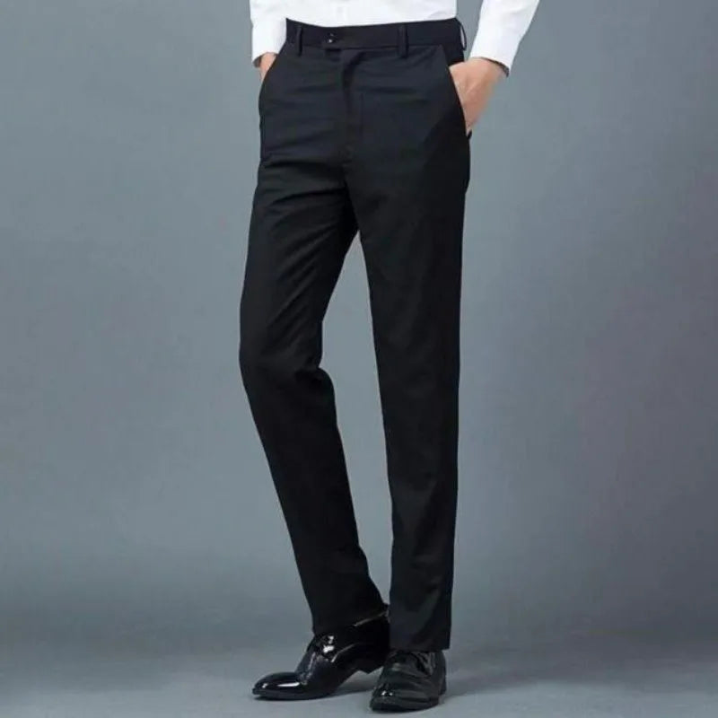 Men's Slim-Fit Suit Pants Business Casual Formal Trousers