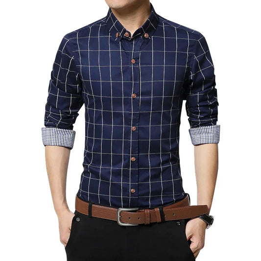 Men's Floral Dress Shirt - Slim Fit Long Sleeve