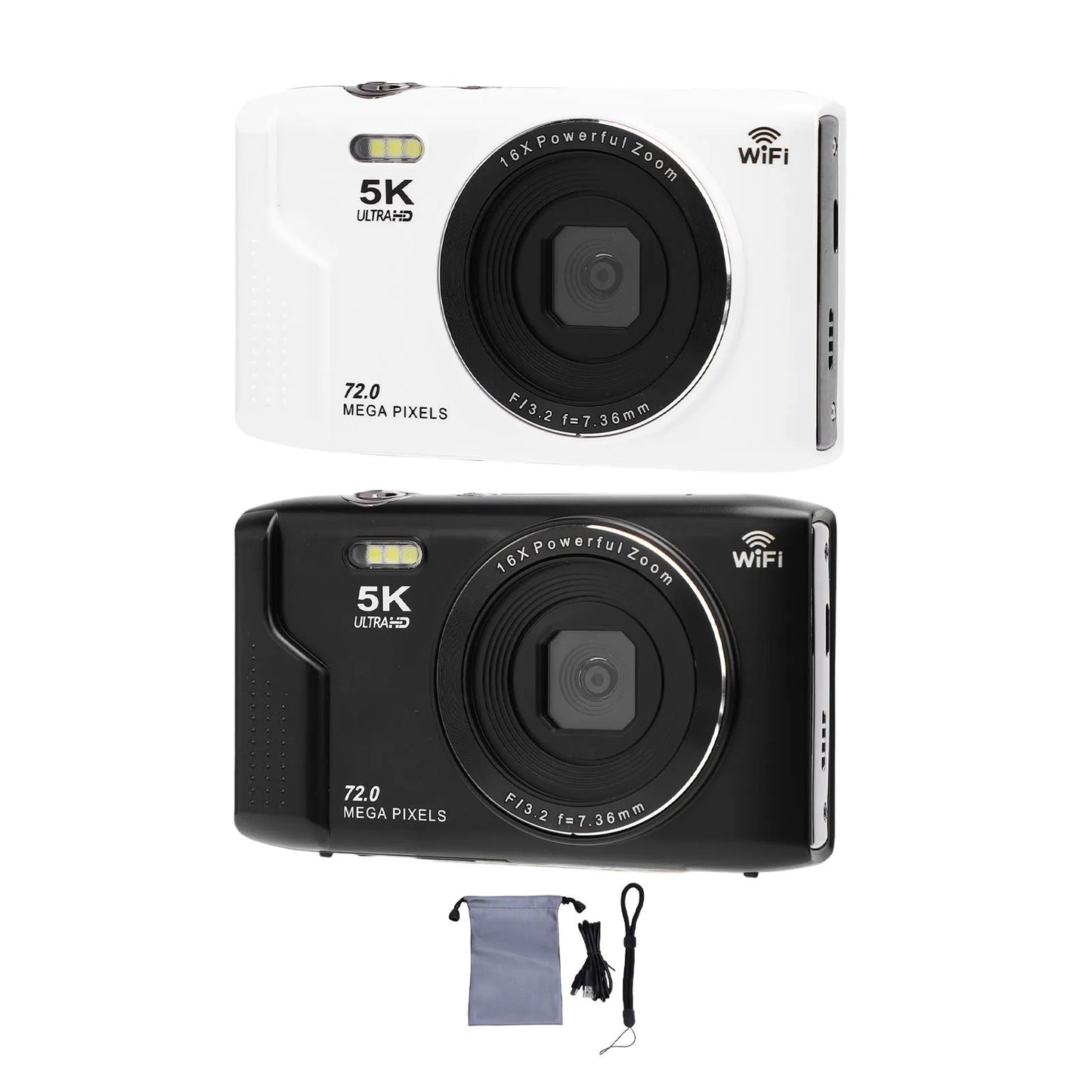 Digital Video Camera  Recording Webcam WiFi 2.8 Inch Screen 16x Digital Zoom with Built in Flash for Travel