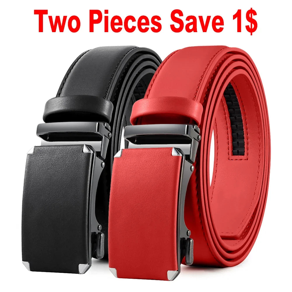 Men's Automatic Buckle Genuine Leather Belt