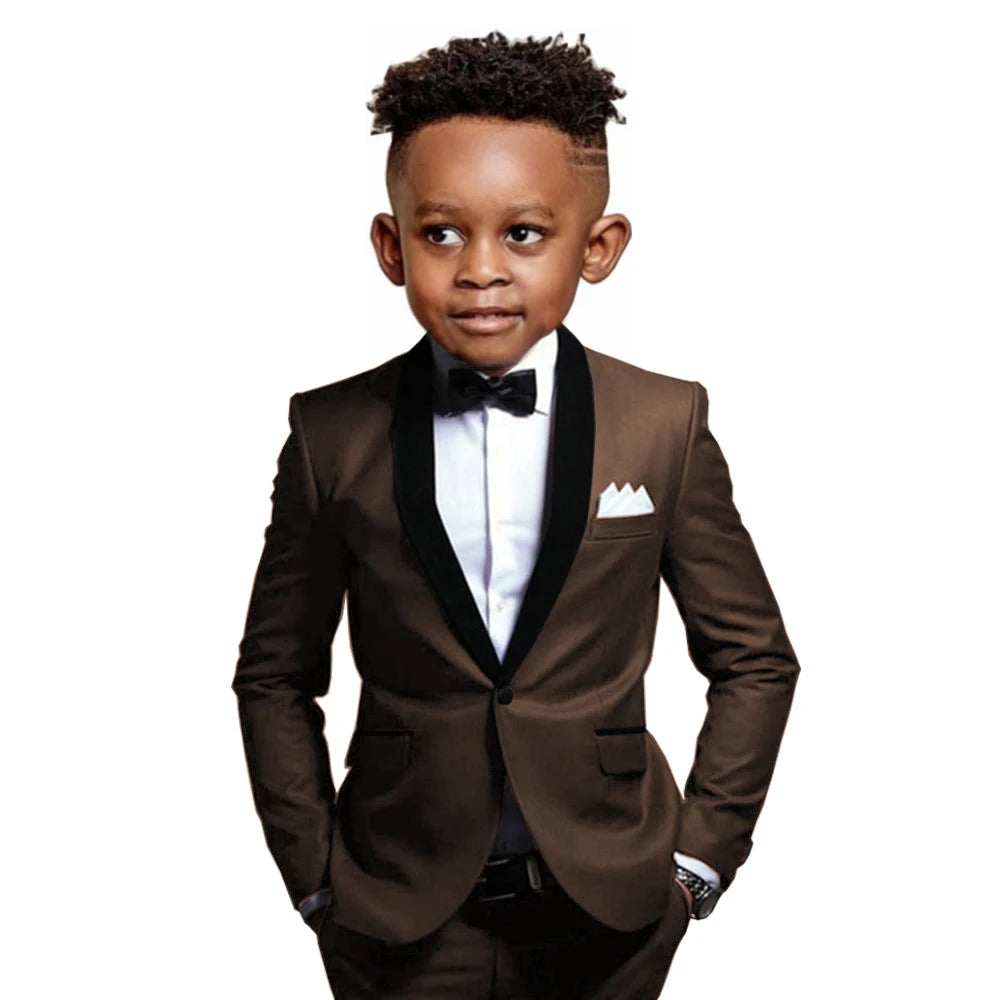 Boys Suit 2-16 Years Old Jacket Pants 2 Piece Set Wedding Tuxedos Kids Formal Party Clothes Customized