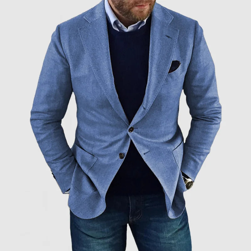 Men Blazers Coat Suits Office 2025 Autumn Outerwear Double Buttons Turn Down Collar Pockets Business Casual Blazer Suit Jacket