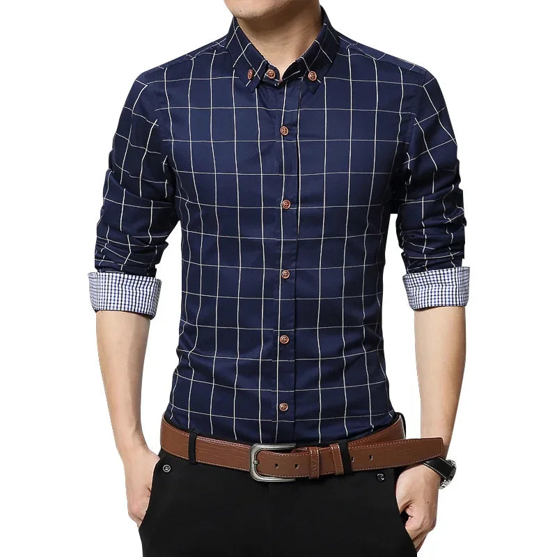 Men's Floral Dress Shirt - Slim Fit Long Sleeve